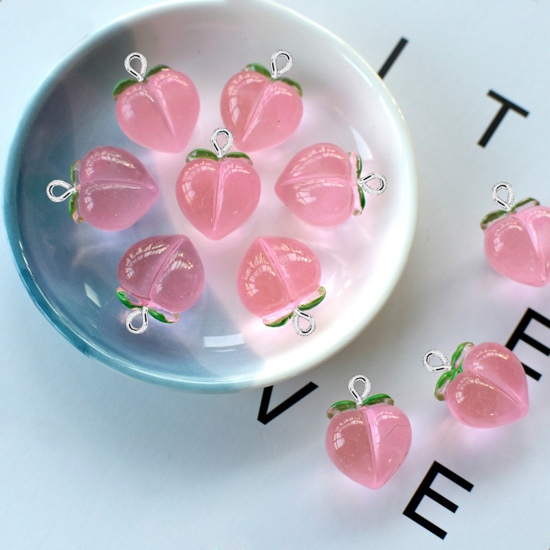 Resin Art Store - 10Pcs New Transparent Peach Flat Resin