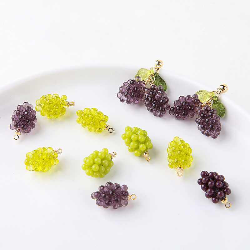 Resin Art Store - 6pcs Cute Little Grapes Resin Charms