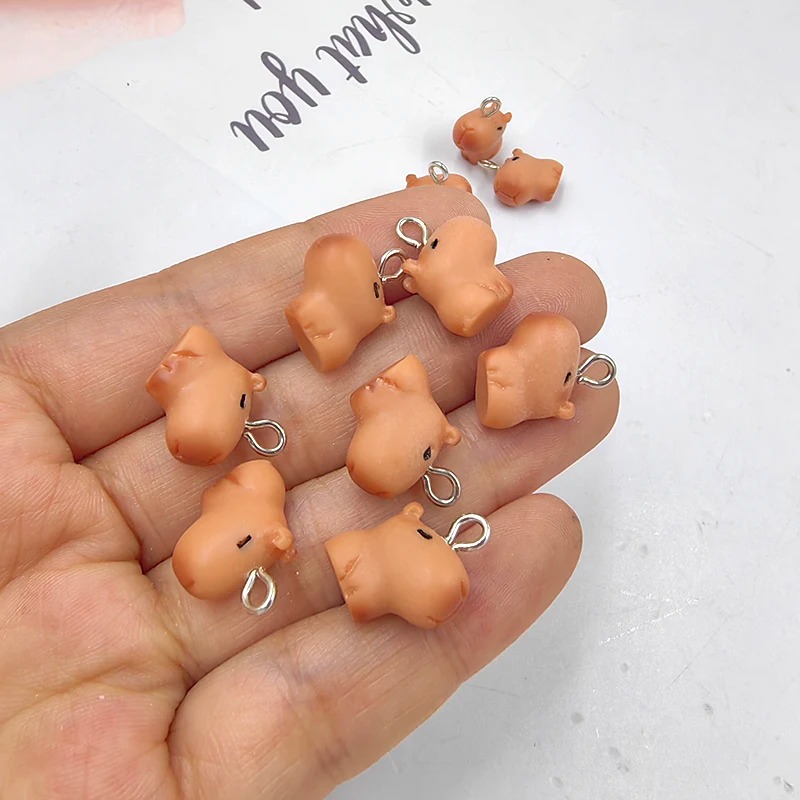 Resin Art Store - 10pcs Cute Small Capybara Charms for