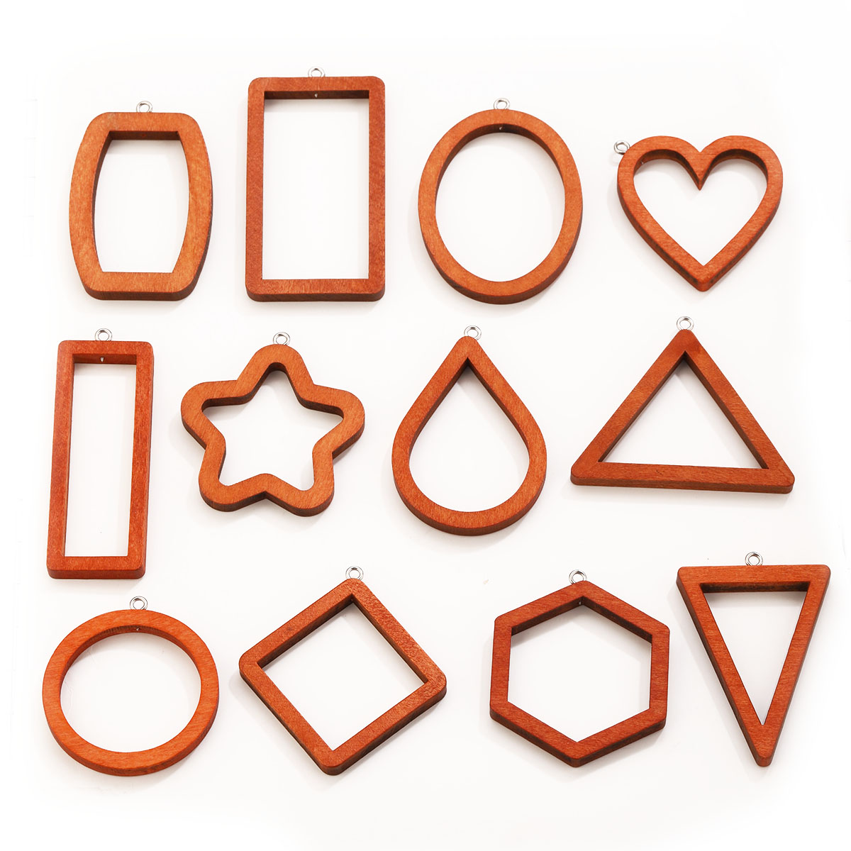 Resin Art Store - 10PCS Triangle Rectangle Wood Geometric Charms