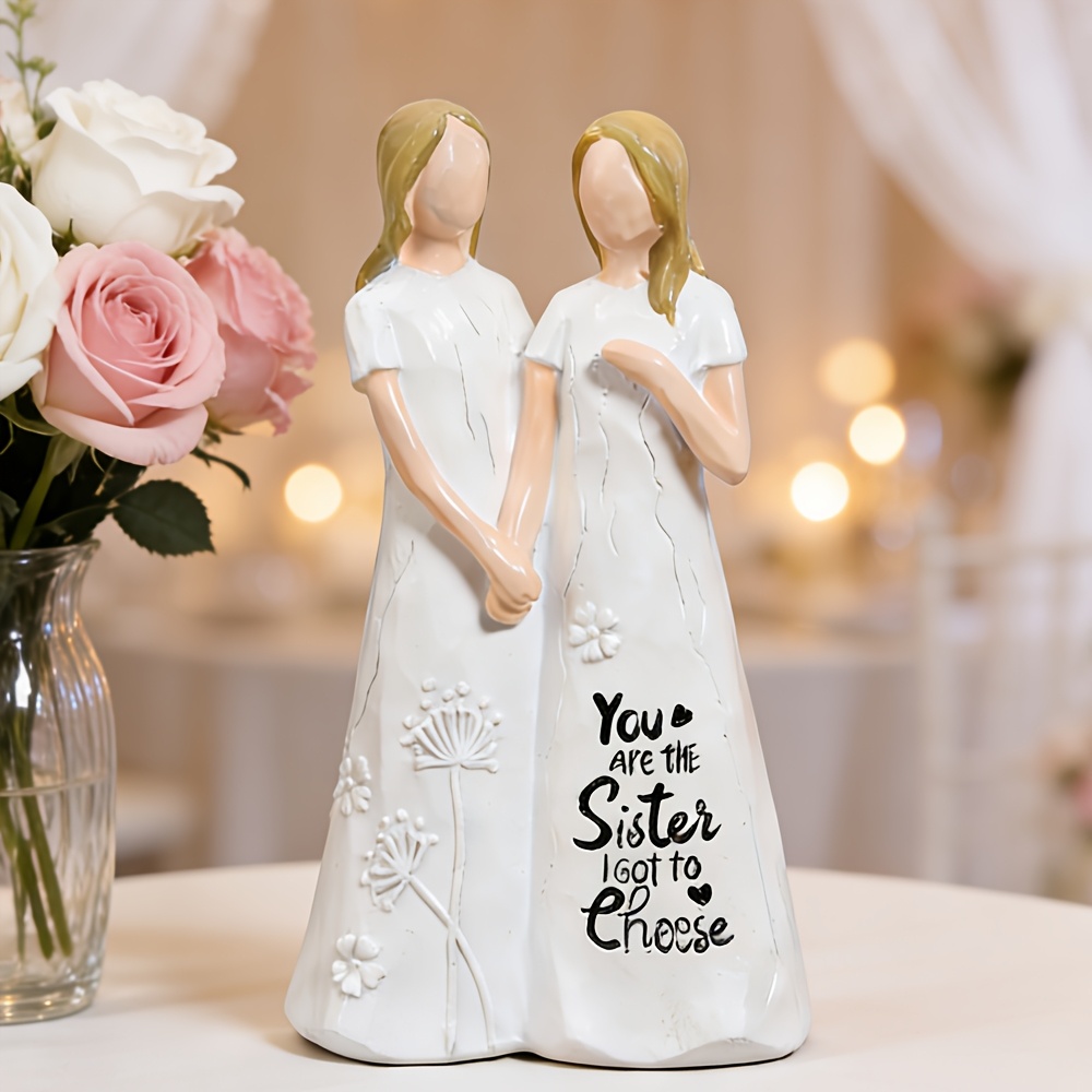 Resin Art For Anniversary Gift - 1pc Heartfelt Sister Figurine 