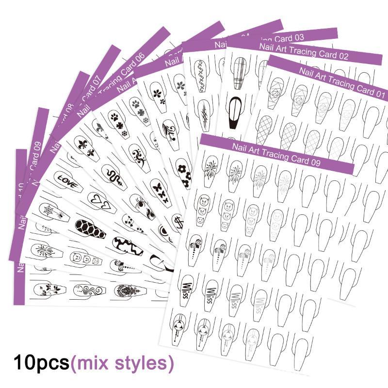 10pcs Nail Art Lines Practice  - Resin Art Guide Book 评论和价格