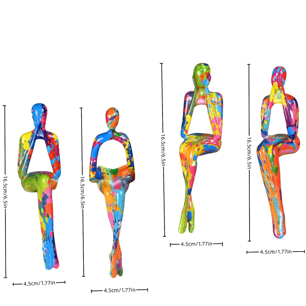 4-Piece Character Abstract Thi - Resin Art For Anniversary Gift 评论和价格