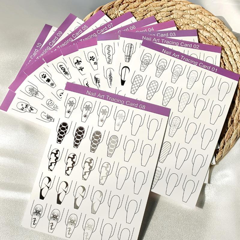 10pcs Nail Art Lines Practice  - Resin Art Guide Book 评论和价格