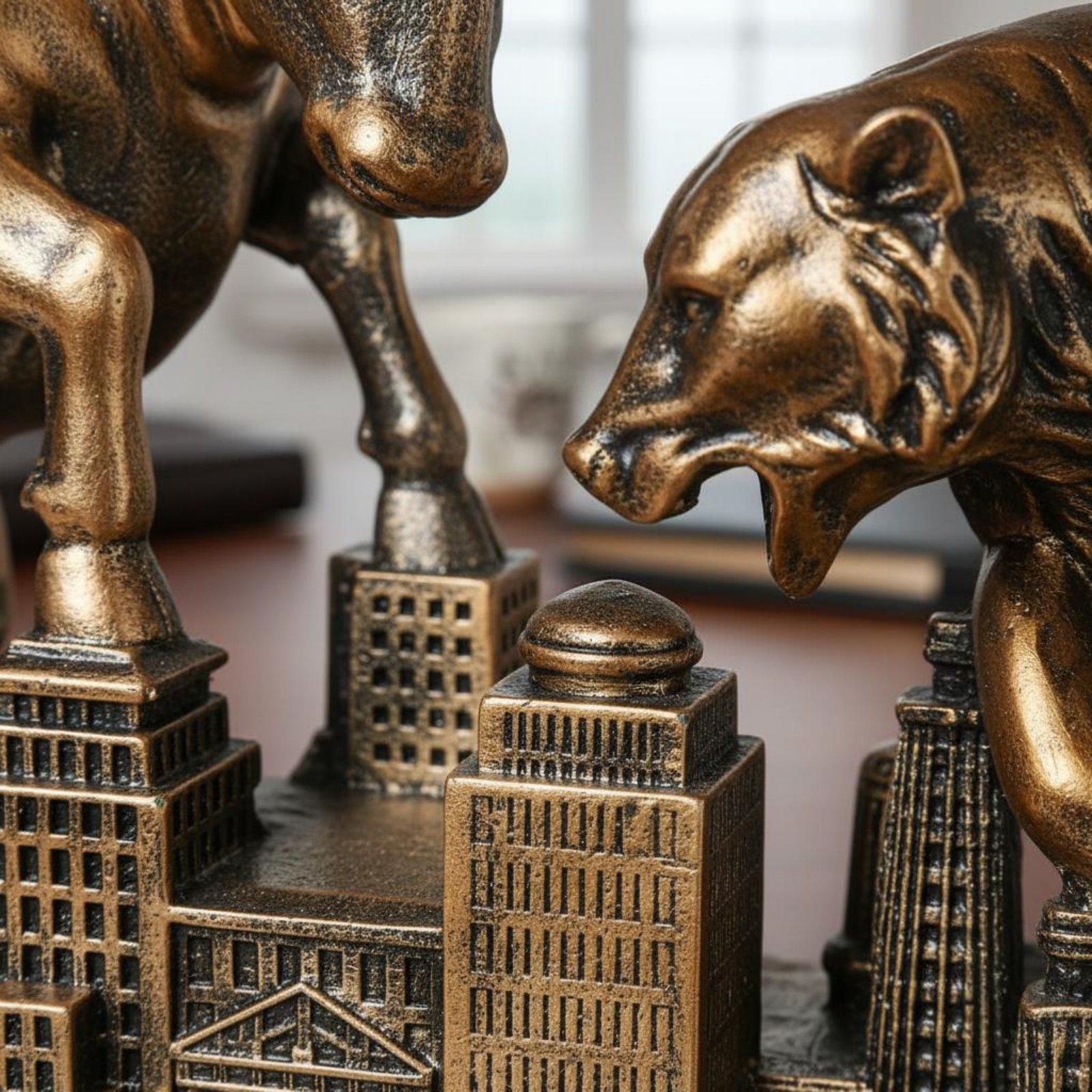 Motivational Bull Bear Statue  - Resin Art Business 评论和价格