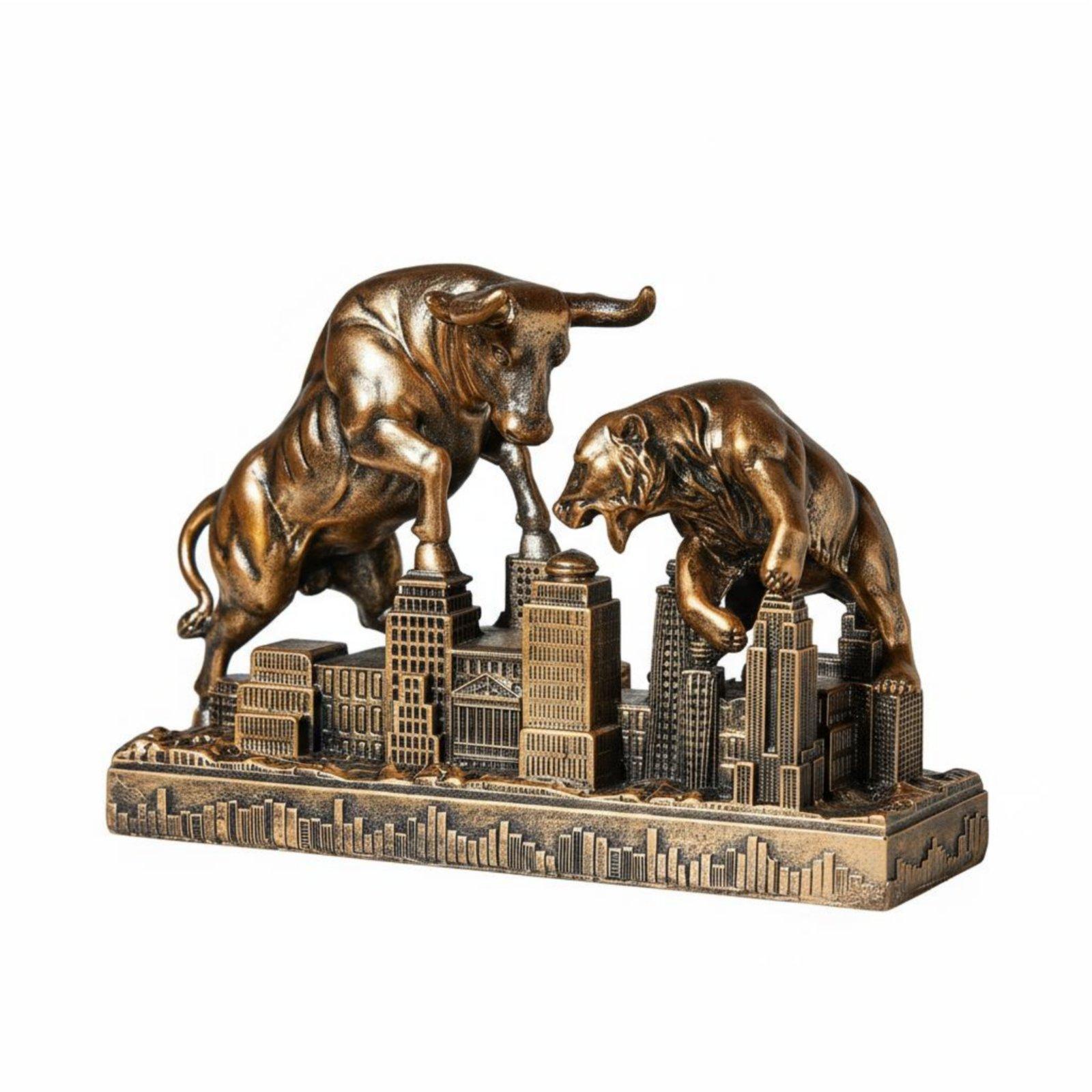 Motivational Bull Bear Statue  - Resin Art Business 评论和价格