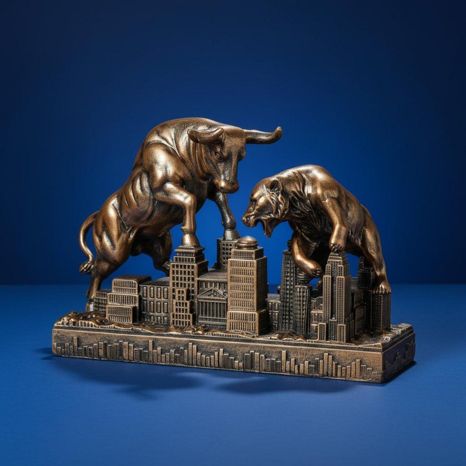 Motivational Bull Bear Statue  - Resin Art Business 评论和价格