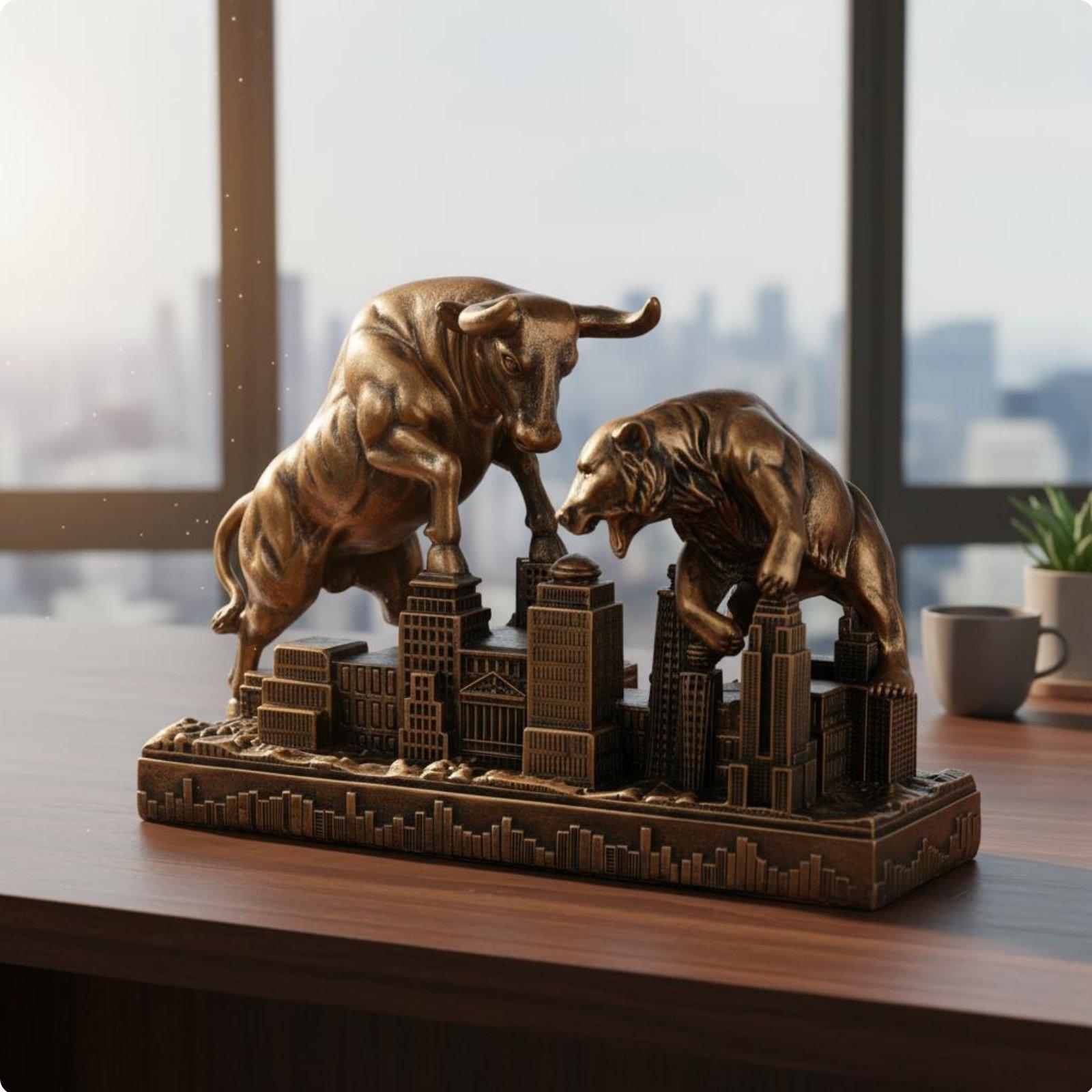 Motivational Bull Bear Statue  - Resin Art Business 评论和价格