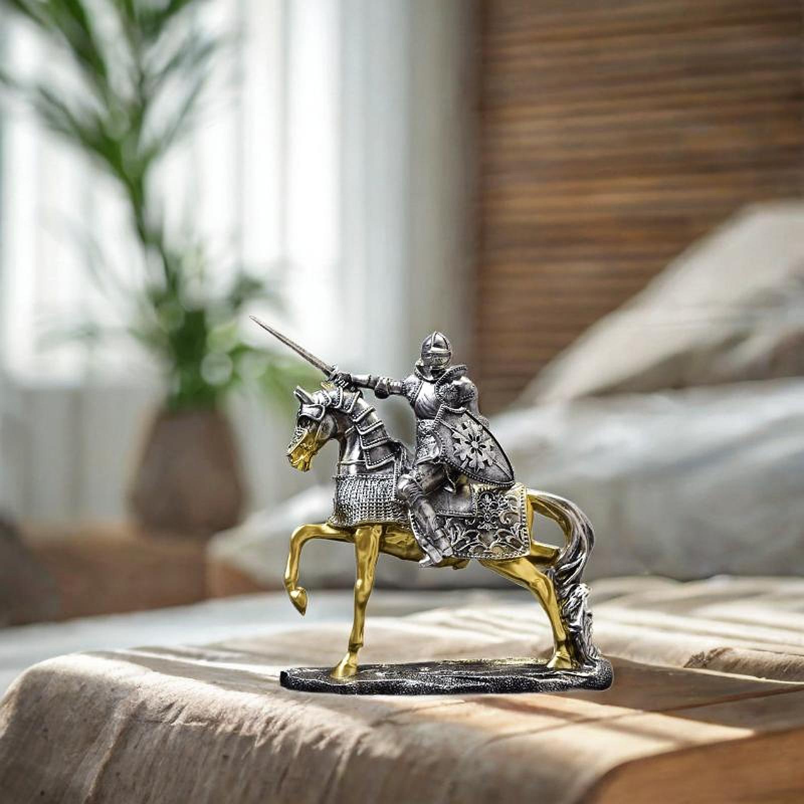Knight Horse Statue Retro Art  - Resin Art Table Top 评论和价格