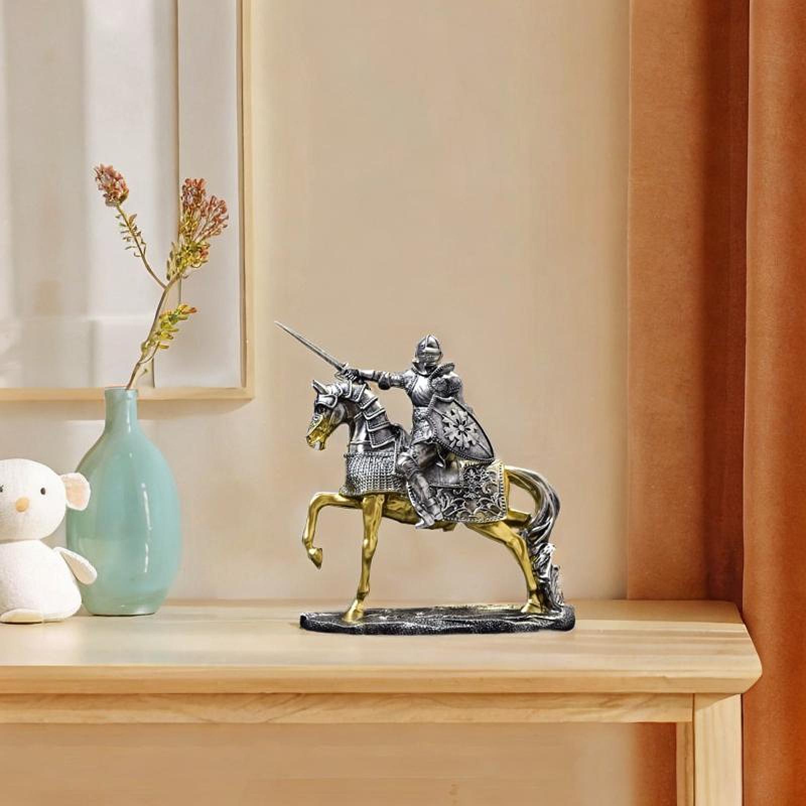 Knight Horse Statue Retro Art  - Resin Art Table Top 评论和价格