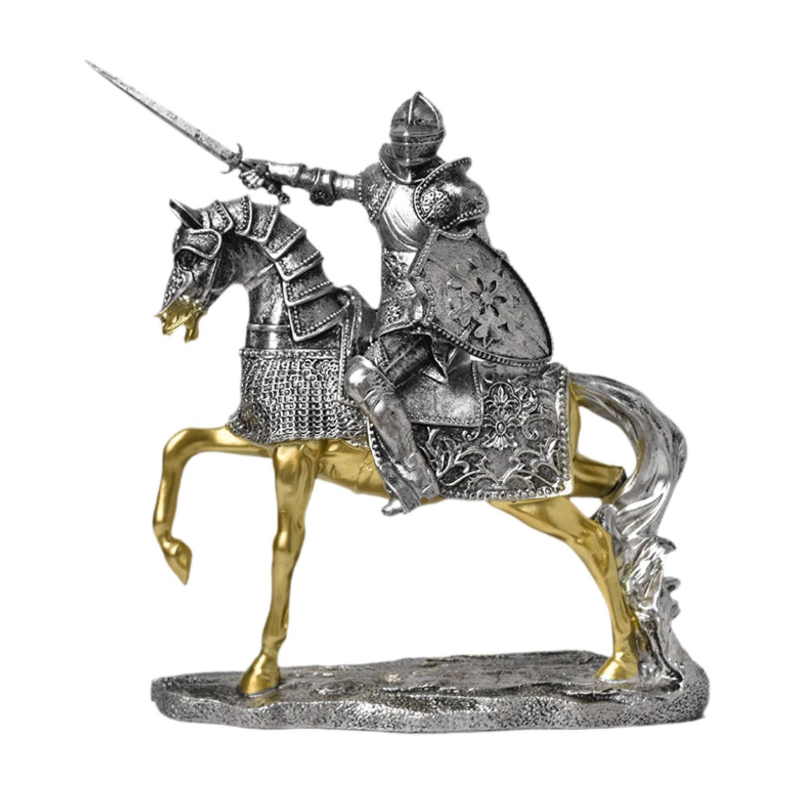 Knight Horse Statue Retro Art  - Resin Art Table Top 评论和价格