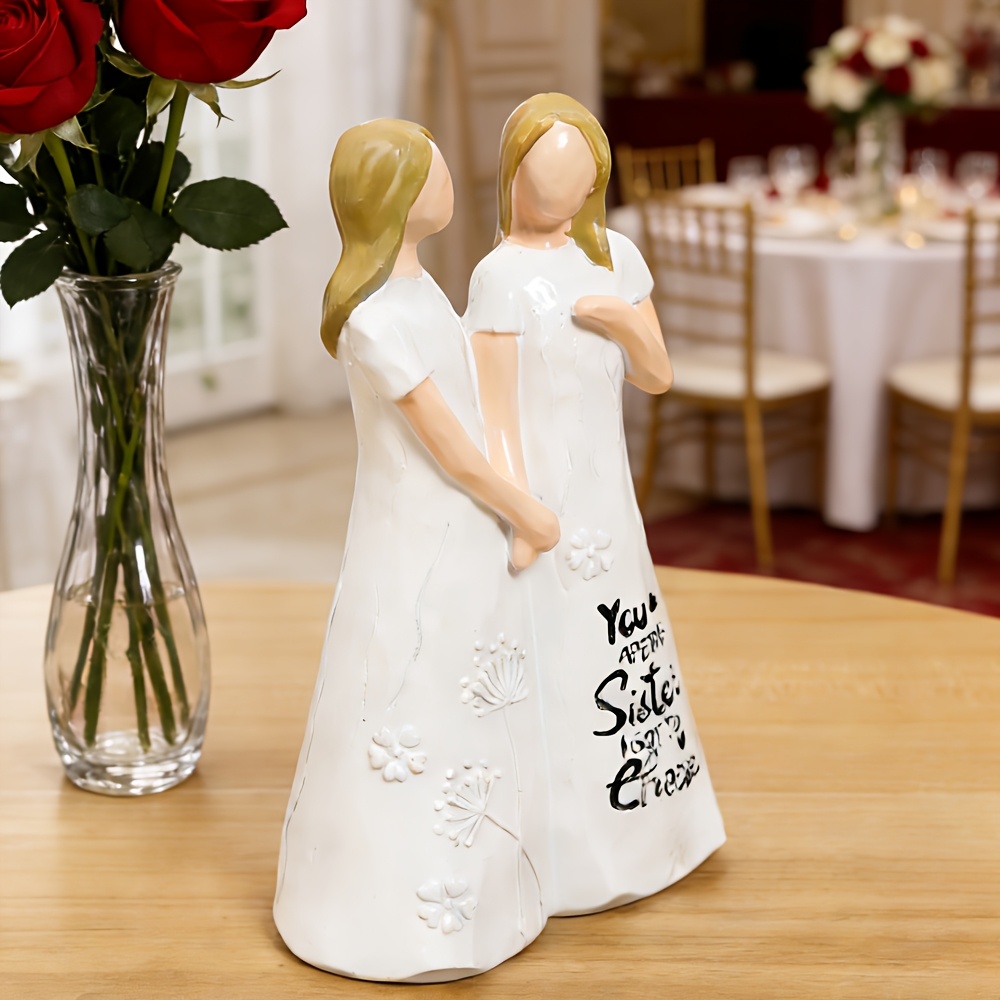 1pc Heartfelt Sister Figurine  - Resin Art For Anniversary Gift 评论和价格